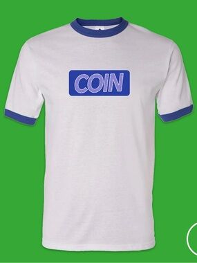 COIN The Band, White & Blue Ringer T-Shirt
